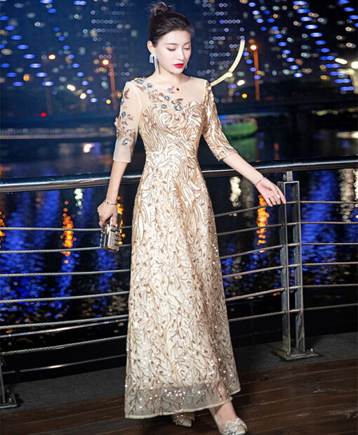 Mẫu đầm dạ hội mới nhất -Đầm xòe cao cấp kiểu Hàn Quốc - VDH22