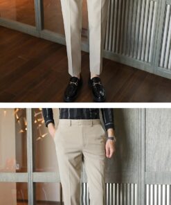 Mua quần tây nam hàng hiệu màu kem - QT02 (1)