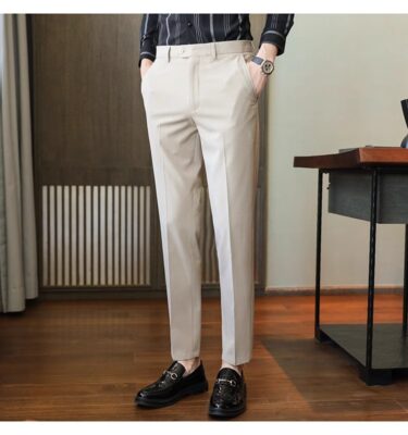 Mua quần tây nam hàng hiệu màu kem - QT02 (1)