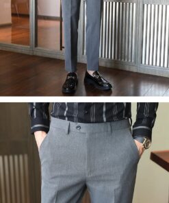 Quần tây nam hàng hiệu màu xám tro QT01 (5)