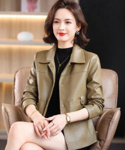 Áo da nữ hàng hiệu -AD133