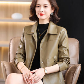 Áo da nữ hàng hiệu -AD133