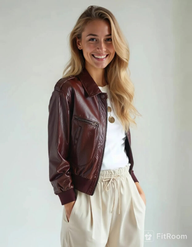 Áo da nữ hàng hiệu cao cấp áo da bò - AD151