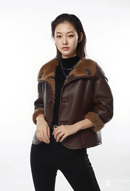 Áo da nữ hàng hiệu da bò cao cấp - AD152 (4)