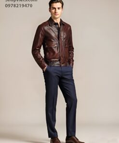 Áo khoách da bò nam hàng hiệu - AD142 (1)