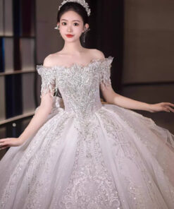 Đầm cưới cô dâu kiểu đầm pháp sang trọng - VDH134 (1)