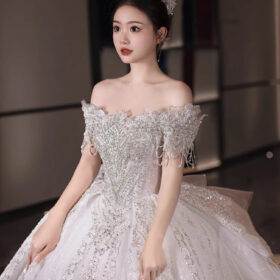 Đầm cưới cô dâu kiểu đầm pháp sang trọng - VDH134