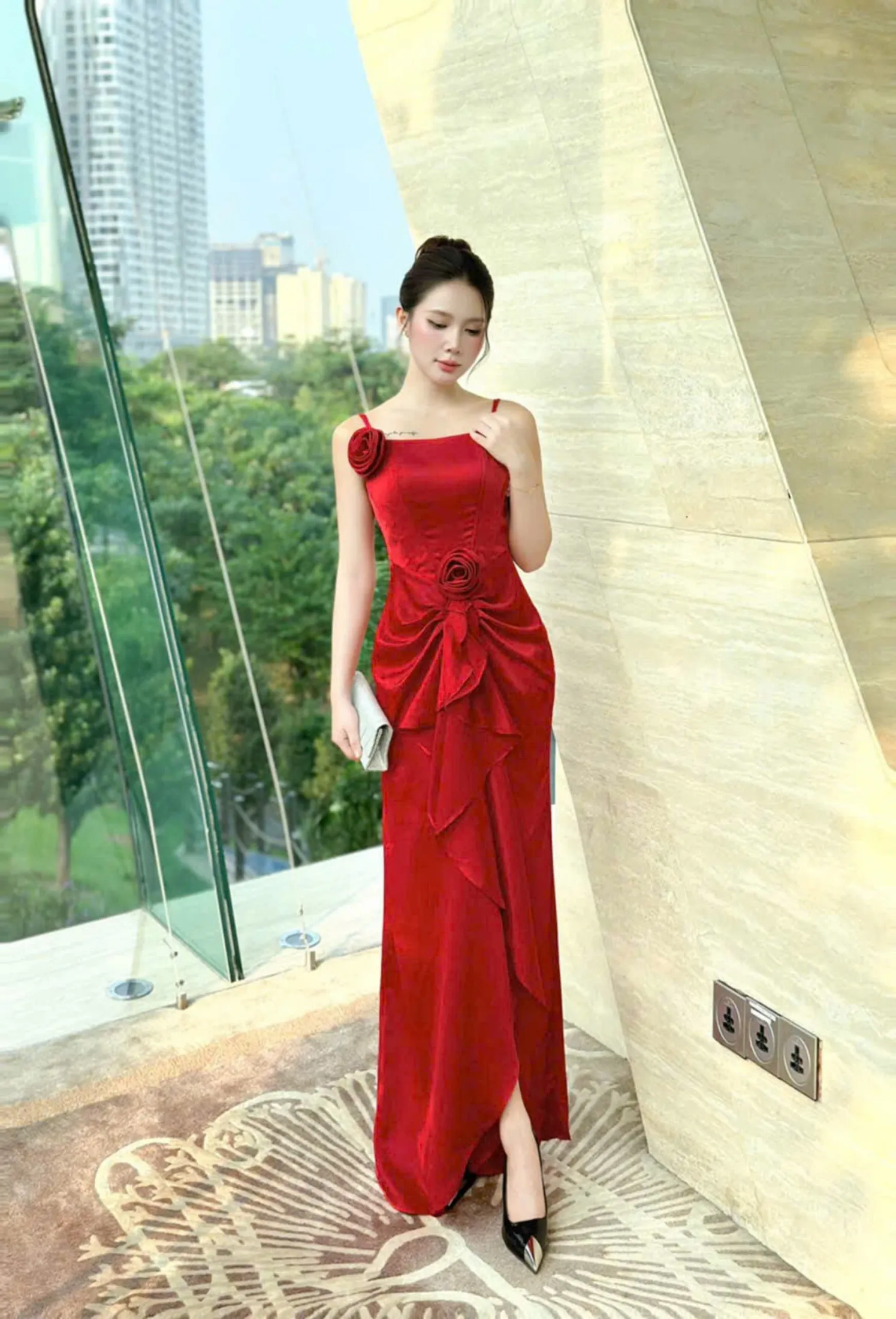 Đầm Dạ Hội Mango Nhún Eo RO208 Size S M L - DHLK10 (4)