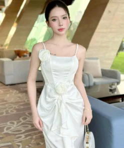 Đầm Dạ Hội Mango Nhún Eo RO208 Size S M L - DHLK10 (4)