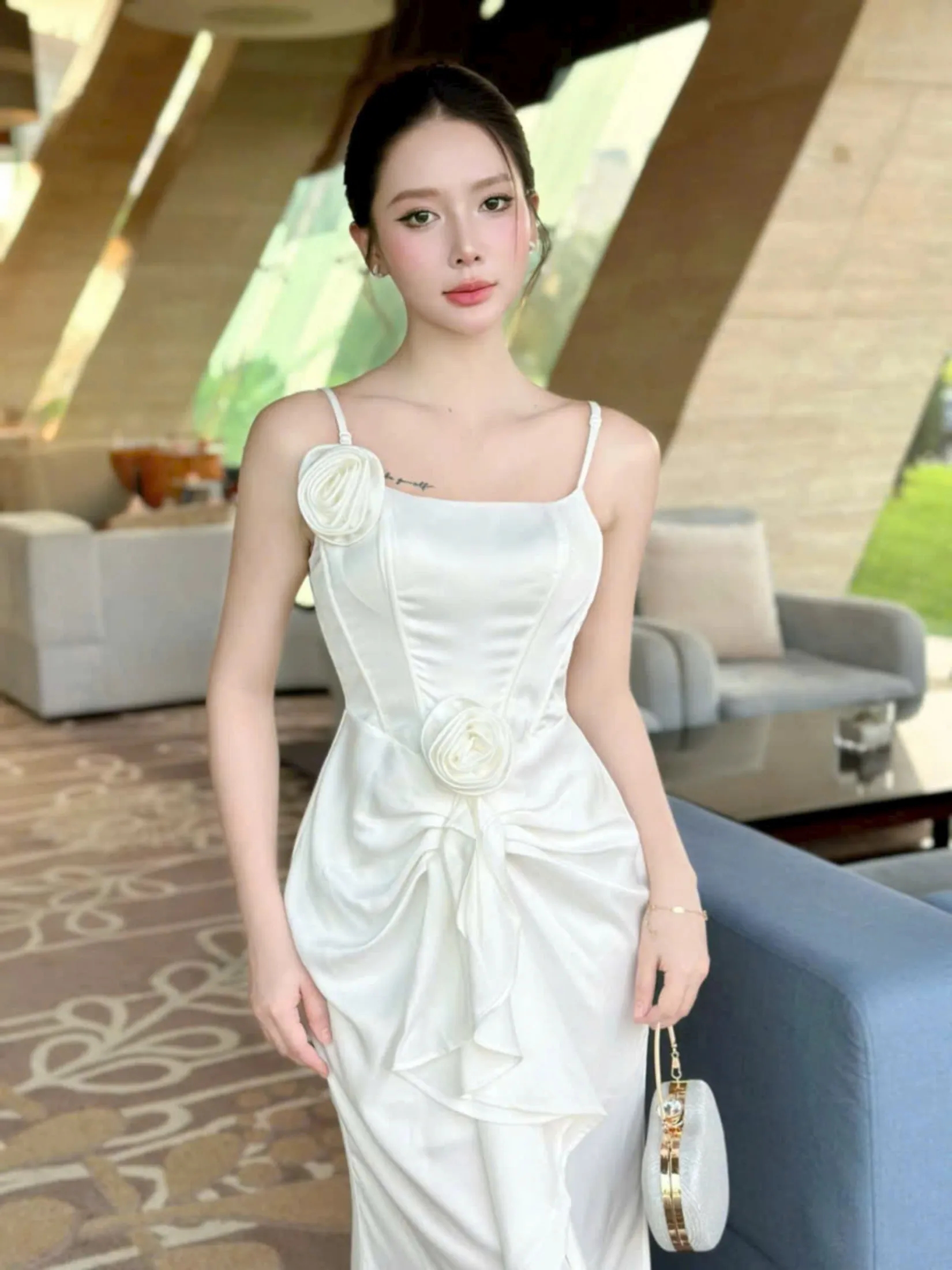 Đầm Dạ Hội Mango Nhún Eo RO208 Size S M L - DHLK10 (4)