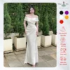 Đầm Dạ Hội Phi Lụa Hồ Điệp Bẹt Vai Trẻ Trung - DHlk13 (6)