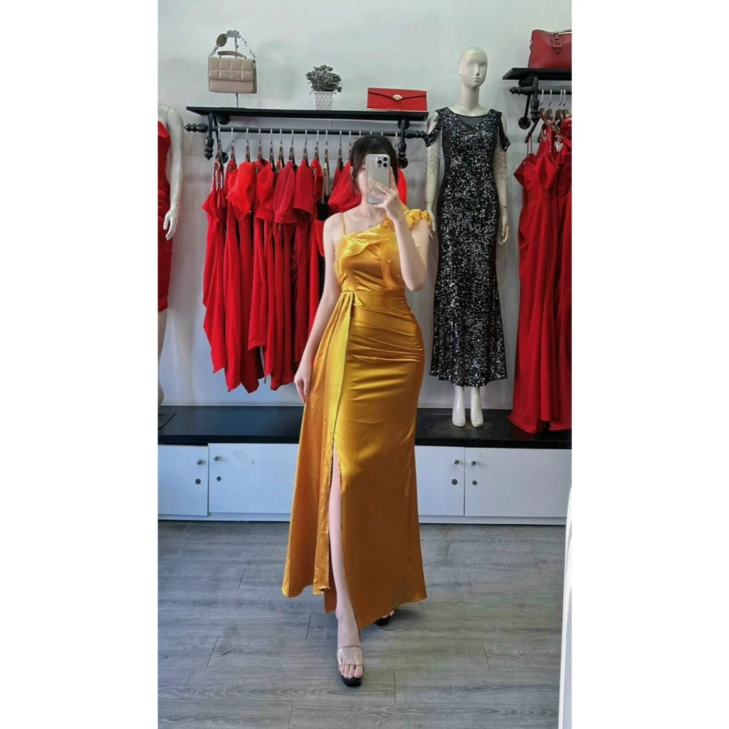 Đầm Dạ Hội Thiết Kế Lệch Vai Trẻ Trung - DHLK14 (7)