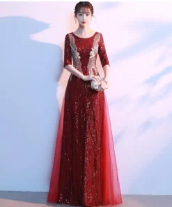Đầm Dài Dạ Hội Sang Trọng Mới, Đính Kim Sa Lấp Lánh - DHLK08 (3)