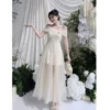 Đầm dạ hội sang trọng dự tiệc chất ren phối lưới - DHLK21 (4)