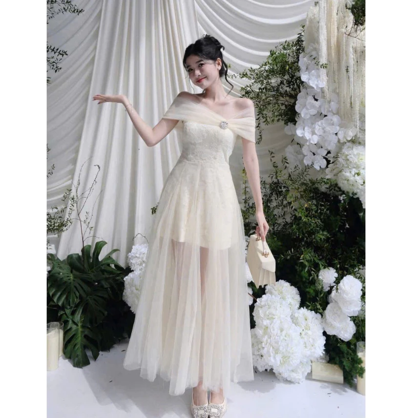 Đầm dạ hội sang trọng dự tiệc chất ren phối lưới - DHLK21 (4)